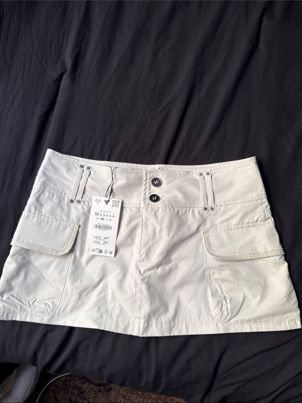Women’s Cream Utility Cargo Mini Skort